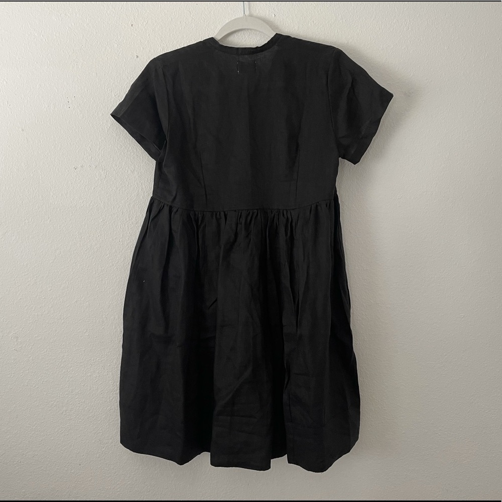 Linen button mini dress - Picture 4 of 7